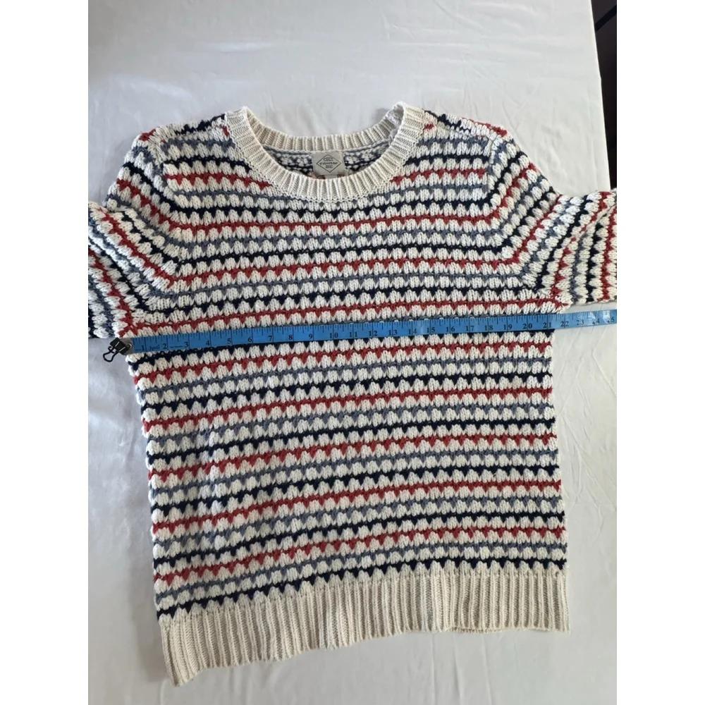 St. John’s Bay Chunky Knit Sweater XL Multicolored Striped Grandpa Style Retro - Picture 5 of 8